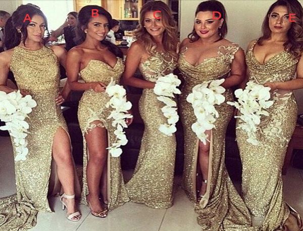 gold sequined bridesmaid dresses with long train side split sheath party evening gowns different style bridal maid of h5870271, White;pink
gold sequined bridesmaid dresses with long train side split sheath party evening gowns different style bridal maid of h5870271, White;pink