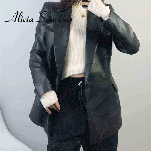 2021 autumn winter new black faux leather jackets women double breasted suit collar long pu leather blazers women jacket j220727
2021 autumn winter new black faux leather jackets women double breasted suit collar long pu leather blazers women jacket j220727