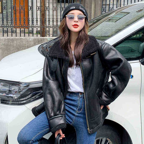 fitaylor new autumn winter women high street turndown collar fur pu jacket motorcycle leather jacket thick warm outfit jacket j220727, Black
fitaylor new autumn winter women high street turndown collar fur pu jacket motorcycle leather jacket thick warm outfit jacket j220727, Black