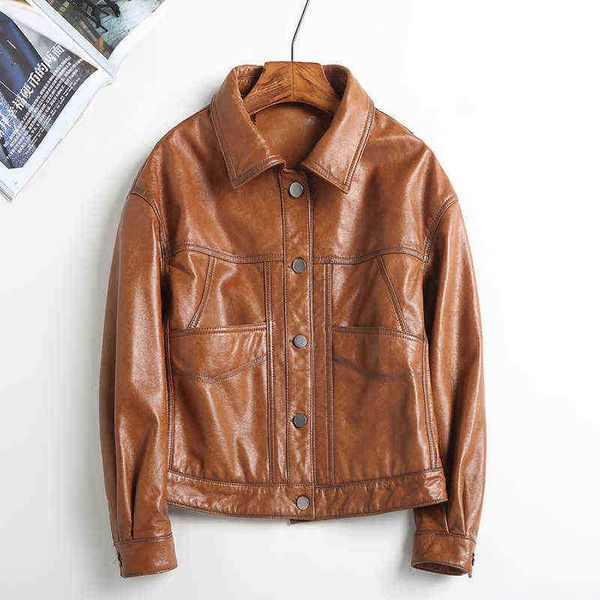 women real sheepskin leather jackets 2022 new spring fashion biker jackets motorcycle leather jacket female cl4034 j220727, Black
women real sheepskin leather jackets 2022 new spring fashion biker jackets motorcycle leather jacket female cl4034 j220727, Black