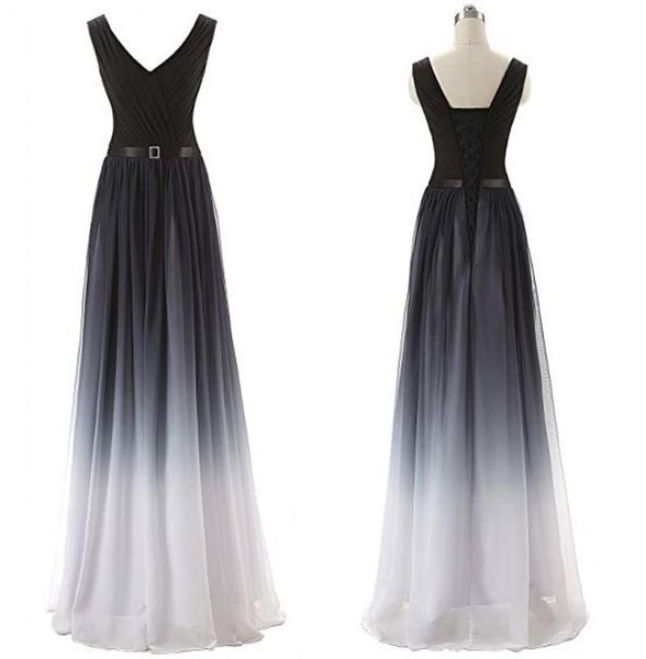 real image 2019 v neck prom dresses a line floor length women039s gradient color black white chiffon formal evening dress long 6572952
real image 2019 v neck prom dresses a line floor length women039s gradient color black white chiffon formal evening dress long 6572952