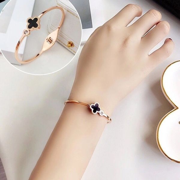 four leaf clover bracelet silver cable bangle bracelets jewelry woman 24k gold designer enamel bangles silver designer for women friendship, Black
four leaf clover bracelet silver cable bangle bracelets jewelry woman 24k gold designer enamel bangles silver designer for women friendship, Black