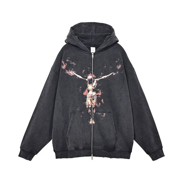 vintage washed coats hoodie print zipper hip hop hooded sweatshirt gothic hoodies jackets, Black;brown
vintage washed coats hoodie print zipper hip hop hooded sweatshirt gothic hoodies jackets, Black;brown