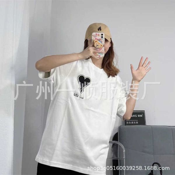 men women t-shirt am heart designer solid cotton 2022 embroidery big round neck peach short sleeve o3lo loose casual fashion brand ins mi, White;black
men women t-shirt am heart designer solid cotton 2022 embroidery big round neck peach short sleeve o3lo loose casual fashion brand ins mi, White;black