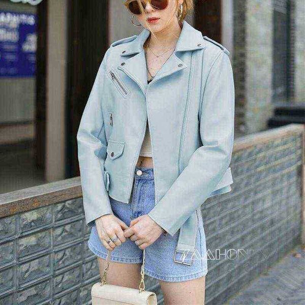 zaahonew new spring autumn women fashion blue black faux leather jacket female casual lapel zipper with belt biker jacket j220727
zaahonew new spring autumn women fashion blue black faux leather jacket female casual lapel zipper with belt biker jacket j220727
