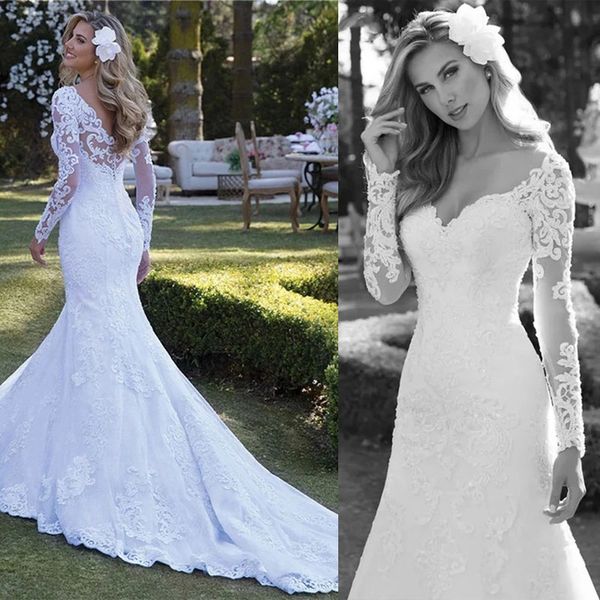 vestidos de novia african long sleeve mermaid wedding dress 2022 lace appliques illusion back bride dresses bridal gowns, White
vestidos de novia african long sleeve mermaid wedding dress 2022 lace appliques illusion back bride dresses bridal gowns, White