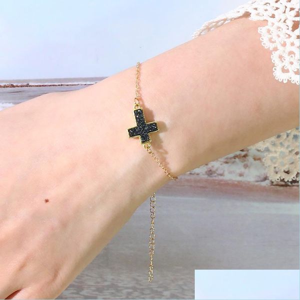 charm bracelets resin druzy stone bracelet bangle for women fashion designer crystal cross charm friendship braselets jewelry gift w dhnin, Golden;silver
charm bracelets resin druzy stone bracelet bangle for women fashion designer crystal cross charm friendship braselets jewelry gift w dhnin, Golden;silver
