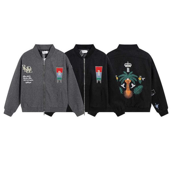 high street fashion brand rhude flower letter embroidery woolen bomber suit loose jacket coat hooded jackets coats, Black
high street fashion brand rhude flower letter embroidery woolen bomber suit loose jacket coat hooded jackets coats, Black