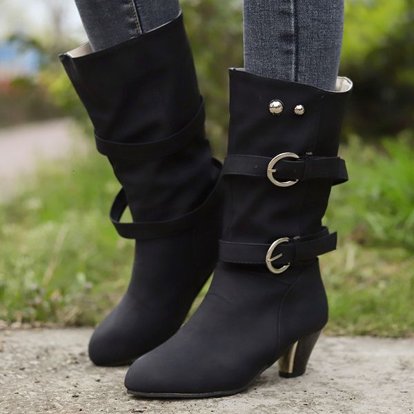 boots women autumn winter mid calf boots fashion retro pointed toe warm women's shoes high heels long boots botas de mujer 221114, Black
boots women autumn winter mid calf boots fashion retro pointed toe warm women's shoes high heels long boots botas de mujer 221114, Black