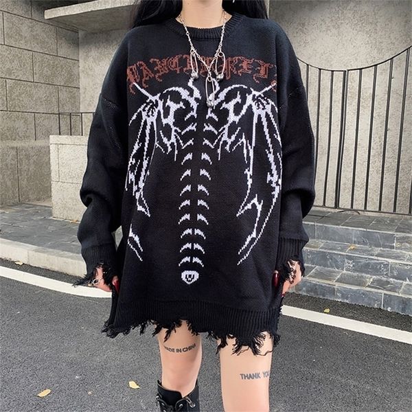womens sweaters y2k skeleton cashmere sweater women korean style loose warm knitted pullover winter outwear female jumpers streetwear retro, White;black
womens sweaters y2k skeleton cashmere sweater women korean style loose warm knitted pullover winter outwear female jumpers streetwear retro, White;black