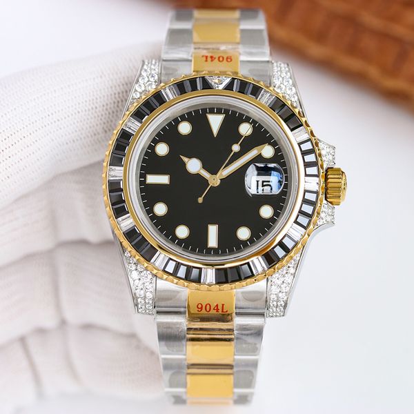 watch automatic mechanical watches 40mm stainless steel strap diamond bezel men wristwatch gift montre de luxe calendar design, Silver
watch automatic mechanical watches 40mm stainless steel strap diamond bezel men wristwatch gift montre de luxe calendar design, Silver