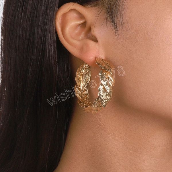 leaves circle hoop earrings women korean fashion exquisite piercing c shape ear jewelry assessories christmas gift, Golden;silver
leaves circle hoop earrings women korean fashion exquisite piercing c shape ear jewelry assessories christmas gift, Golden;silver