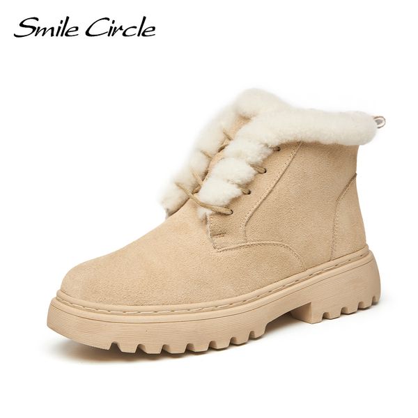 boots smile circle ankle women cow suede leather chunky natural fur warm winter non-slip platform snow 221115, Black
boots smile circle ankle women cow suede leather chunky natural fur warm winter non-slip platform snow 221115, Black