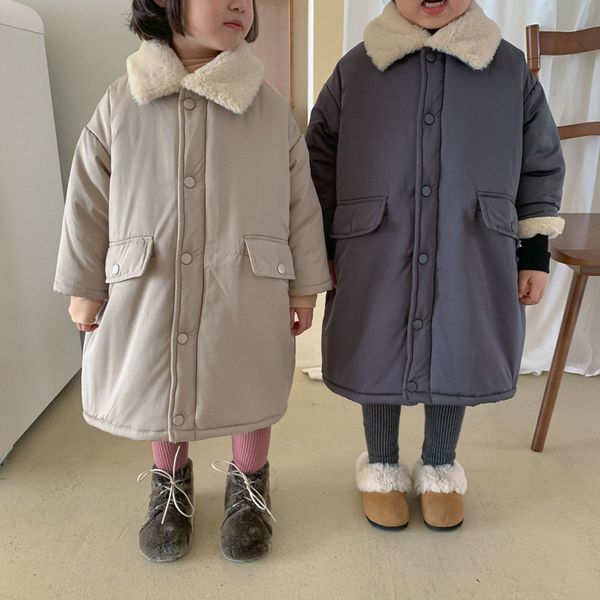 down coat korean style winter children cotton padded coats solid color thicken warm parkas imitation rabbit hair kids long outerwear 221115, Blue;gray
down coat korean style winter children cotton padded coats solid color thicken warm parkas imitation rabbit hair kids long outerwear 221115, Blue;gray