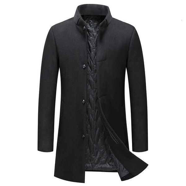 men's wool blends luclesam men's woolen coat stand collar solid color autumn and winter medium length single breasted business cas, Black
men's wool blends luclesam men's woolen coat stand collar solid color autumn and winter medium length single breasted business cas, Black