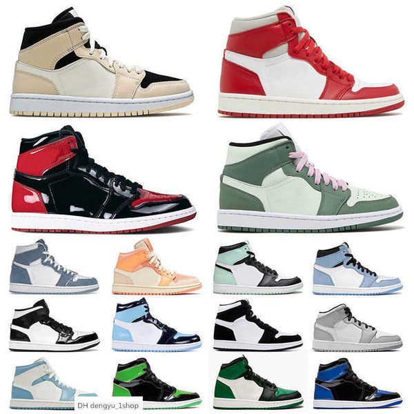 men women jumpman 1 1s designer basketball shoes newstalgia patent bred unc high panda mid dutch green carbon fiber sports sneakers og desig, Black
men women jumpman 1 1s designer basketball shoes newstalgia patent bred unc high panda mid dutch green carbon fiber sports sneakers og desig, Black