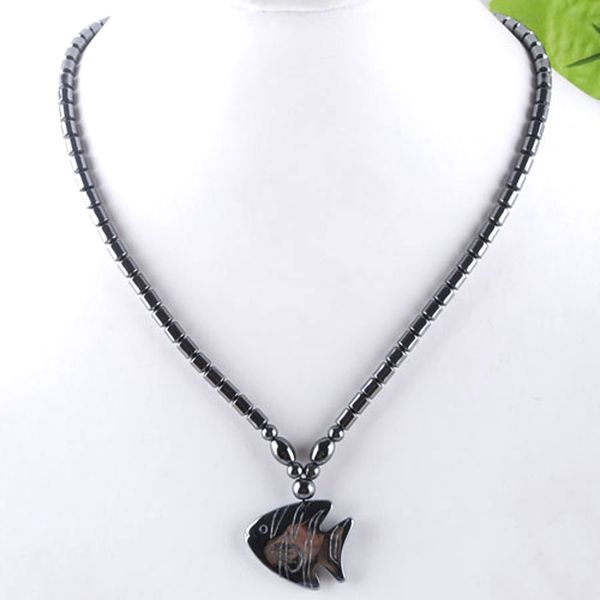 wojiaer natural hematite gem stone necklace black non magnetic fish pendant 17 1/2 inches women jewelry f3040, Silver
wojiaer natural hematite gem stone necklace black non magnetic fish pendant 17 1/2 inches women jewelry f3040, Silver