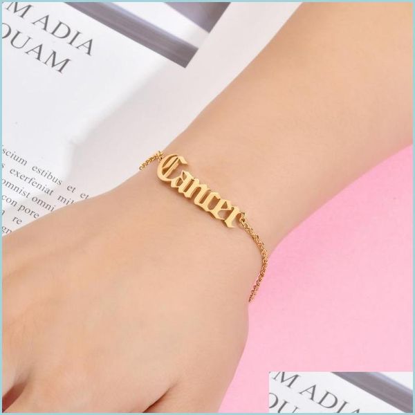 charm bracelets stainless steel horoscope sign charm bracelets sier gold chains women bracelet fashion jewelry drop delivery dhdpm, Golden;silver
charm bracelets stainless steel horoscope sign charm bracelets sier gold chains women bracelet fashion jewelry drop delivery dhdpm, Golden;silver
