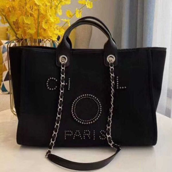 classic women's luxury evening bags brand ch handbags pearl tote canvas beach bag designers female portable shoulder large capacity big, Black;red
classic women's luxury evening bags brand ch handbags pearl tote canvas beach bag designers female portable shoulder large capacity big, Black;red