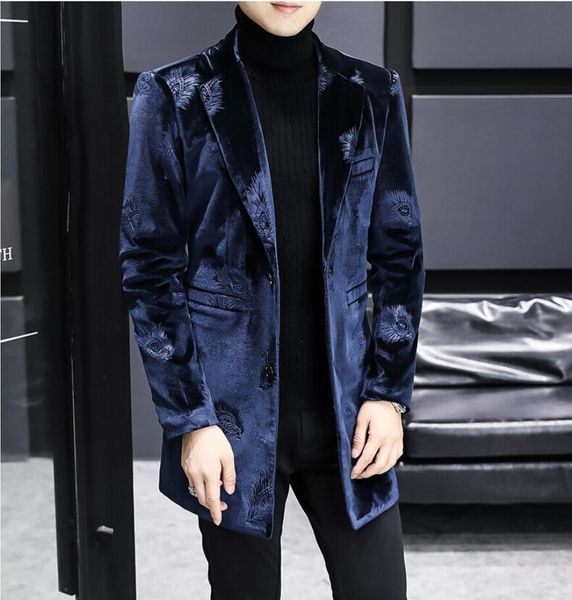 men's wool blends winter velvet wool blends jacket men fashion slim long casual business trench windbreaker social streetwear overcoat, Black
men's wool blends winter velvet wool blends jacket men fashion slim long casual business trench windbreaker social streetwear overcoat, Black