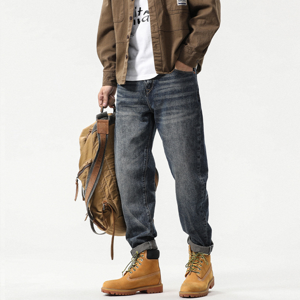 men clothing autumn winter straight loose cylinder jeans vintage elastic force cargo pants comfortable blue harun trousers women, Black
men clothing autumn winter straight loose cylinder jeans vintage elastic force cargo pants comfortable blue harun trousers women, Black