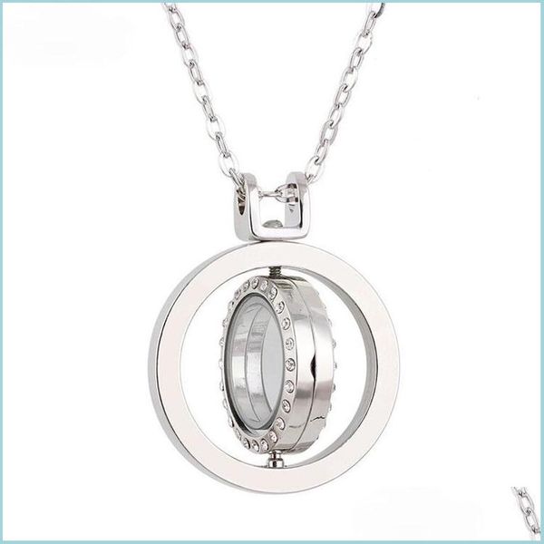 pendant necklaces crystal rotatable locket necklace round pendant with chains for women diy fashion jewelry drop delivery necklaces p dhau2, Silver
pendant necklaces crystal rotatable locket necklace round pendant with chains for women diy fashion jewelry drop delivery necklaces p dhau2, Silver