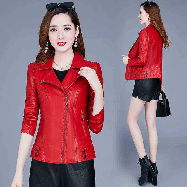 spring ladies short pu leather jacket female zipper korean jacket locomotive slim black red autumn jacket female fashion j220727
spring ladies short pu leather jacket female zipper korean jacket locomotive slim black red autumn jacket female fashion j220727