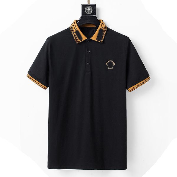 men's polo shirt medusa embroidery polo shirt half sleeve cotton slim collar large short sleeve t-shirt #09, White;black
men's polo shirt medusa embroidery polo shirt half sleeve cotton slim collar large short sleeve t-shirt #09, White;black
