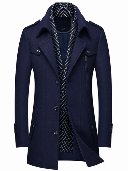 men's wool blends men's clothing fashion trench coat thicken men's woolen jacket scarf collar midlength coat winter warm over, Black
men's wool blends men's clothing fashion trench coat thicken men's woolen jacket scarf collar midlength coat winter warm over, Black