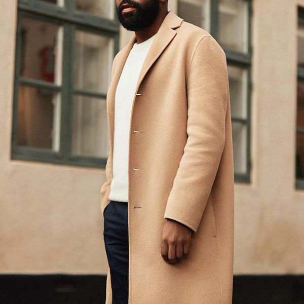 men's wool blends autumn winter woolen coat men loose cardigan large coat men's long sleeve singlebreasted turndown collar pocket, Black
men's wool blends autumn winter woolen coat men loose cardigan large coat men's long sleeve singlebreasted turndown collar pocket, Black