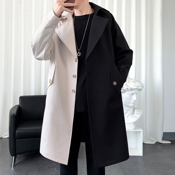 men's jackets streetwear spring autumn turndown collar trench coat men fashion patchwork windbreaker long men's jacket 221116, Black;brown
men's jackets streetwear spring autumn turndown collar trench coat men fashion patchwork windbreaker long men's jacket 221116, Black;brown