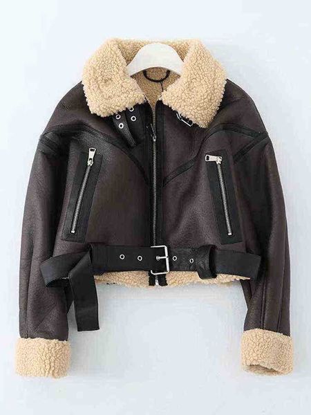 ailegogo winter women streetwear faux lambskin fur short jacket with belt moto biker thick warm sheepskin jacket outrunner j220727, Black
ailegogo winter women streetwear faux lambskin fur short jacket with belt moto biker thick warm sheepskin jacket outrunner j220727, Black