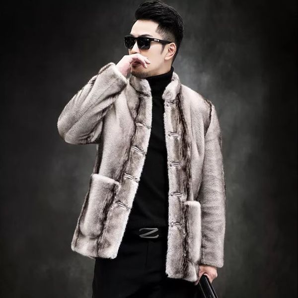 men's wool blends men's imitation mink coat golden sable fur chinese style coat stand collar winter warm casual fashionable jacket, Black
men's wool blends men's imitation mink coat golden sable fur chinese style coat stand collar winter warm casual fashionable jacket, Black