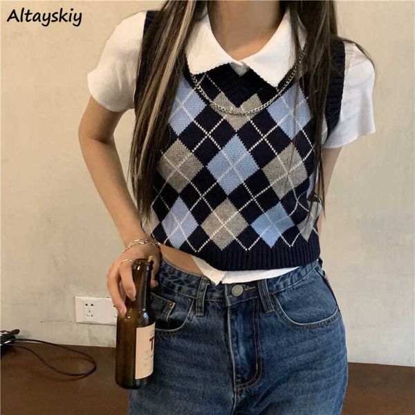 women's vests sweater women argyle crops knitted feminine simple v-neck streetwear spring student preppy style chic leisure retro soft, Black;white
women's vests sweater women argyle crops knitted feminine simple v-neck streetwear spring student preppy style chic leisure retro soft, Black;white