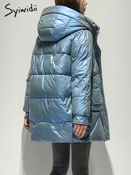 women's down parkas syiwidii long fall winter jacket women zipper button down thicken coat oversized parkas with hood puffer outerwear, Black
women's down parkas syiwidii long fall winter jacket women zipper button down thicken coat oversized parkas with hood puffer outerwear, Black