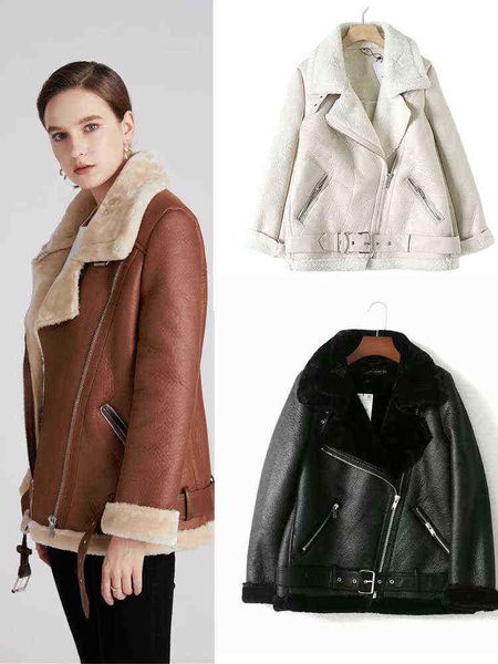 warm women winter motorcycle velvet jacket female short lapels fur thick korean version plus velvet jacket 2022 bomber jacket j220727, Black
warm women winter motorcycle velvet jacket female short lapels fur thick korean version plus velvet jacket 2022 bomber jacket j220727, Black