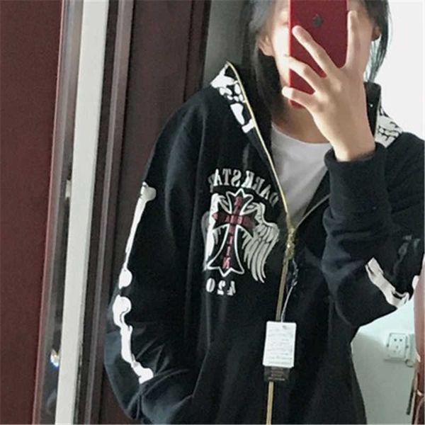 men's hoodies sweatshirts y2k gothic zipper oversized hoodies retro skull print streetwear sweatshirt women winter hip hop graffiti zip, Black
men's hoodies sweatshirts y2k gothic zipper oversized hoodies retro skull print streetwear sweatshirt women winter hip hop graffiti zip, Black