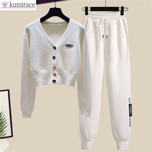 womens two piece pants autumn slim long sleeve sweater casual trousers twopiece set elegant female warm outfit 221115, White
womens two piece pants autumn slim long sleeve sweater casual trousers twopiece set elegant female warm outfit 221115, White