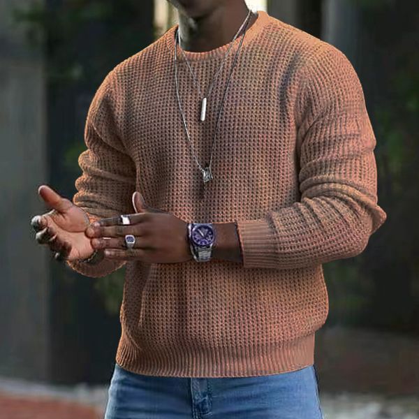 men's sweaters men knitted round neck pullover long sleeve waffle solid color autumn and winter thin section inside sweater jacket temp, White;black
men's sweaters men knitted round neck pullover long sleeve waffle solid color autumn and winter thin section inside sweater jacket temp, White;black