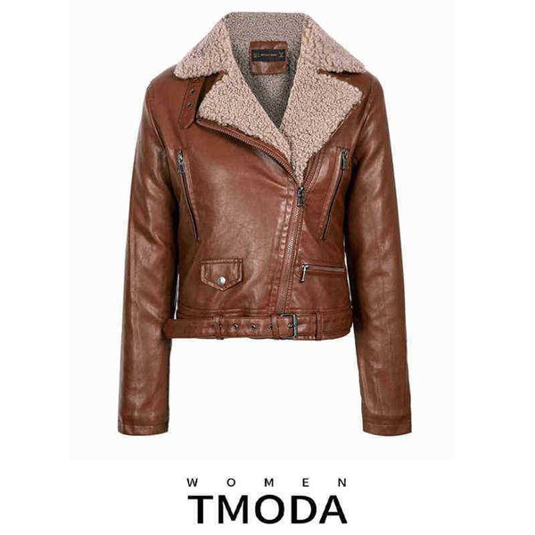 tmoda957 women faux lamb wool fur leather coat winter warm thick lamb fur black punk zipper pu jacket runner with belt j220727
tmoda957 women faux lamb wool fur leather coat winter warm thick lamb fur black punk zipper pu jacket runner with belt j220727