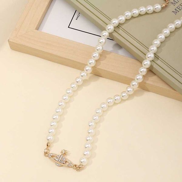 kesstore western empress dowager saturn pearl necklace small design sense diamond inlaid saturn pendant neck chain collarbone chain female, Silver
kesstore western empress dowager saturn pearl necklace small design sense diamond inlaid saturn pendant neck chain collarbone chain female, Silver