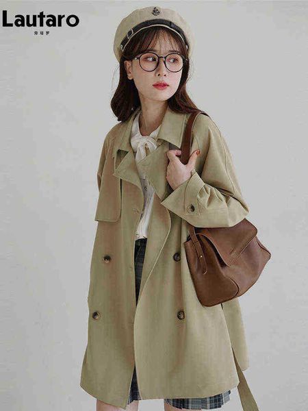 lautaro spring autumn pink khaki black loose casual soft trench coat for women raglan sleeves double breasted korean fashion 2022 j220727
lautaro spring autumn pink khaki black loose casual soft trench coat for women raglan sleeves double breasted korean fashion 2022 j220727