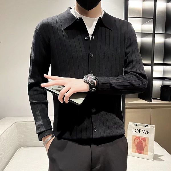 men's sweaters stripe sweater coat men korean fashion spring autumn button up knitted coats men sweater shirt casual wool knit shirts 3, White;black
men's sweaters stripe sweater coat men korean fashion spring autumn button up knitted coats men sweater shirt casual wool knit shirts 3, White;black