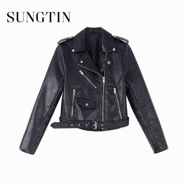 sungtin fashion pu leather jacket women high street biker faux leather cool jackets bf style punk streetwear jacket chic zipper j220727, Black
sungtin fashion pu leather jacket women high street biker faux leather cool jackets bf style punk streetwear jacket chic zipper j220727, Black