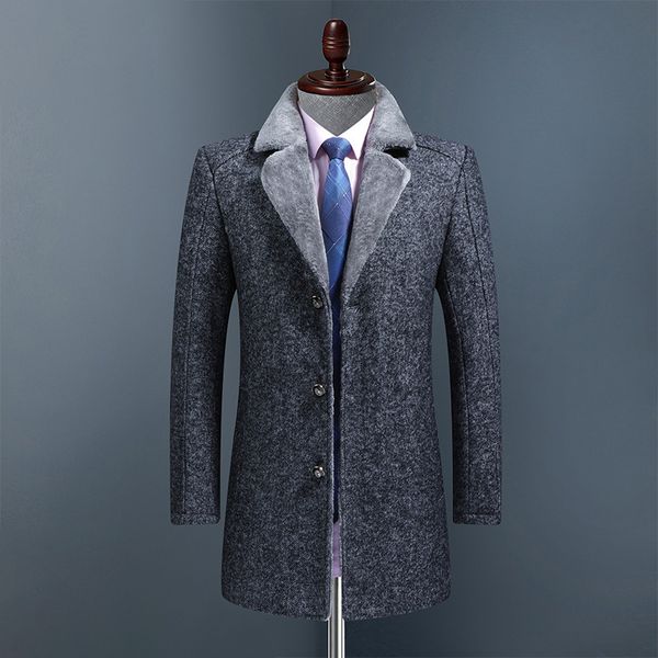 men's wool blends winter fashion men's slim fit long sleeve thick wool coat jacket suit collar gentleman's long wool trench j, Black
men's wool blends winter fashion men's slim fit long sleeve thick wool coat jacket suit collar gentleman's long wool trench j, Black