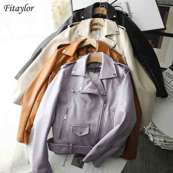 fitaylor spring autumn brown moto biker faux leather jacket women street weather slim jacket white leather runner with belt j220727, Black
fitaylor spring autumn brown moto biker faux leather jacket women street weather slim jacket white leather runner with belt j220727, Black