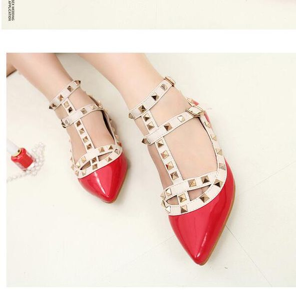 lady's rivets flats with buckle t-strap pointy toe american and europeand style cute shoes shiny matte matterial wide fitting, Black
lady's rivets flats with buckle t-strap pointy toe american and europeand style cute shoes shiny matte matterial wide fitting, Black