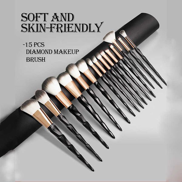 15pcs black diamond full set makeup brushes soft fluffy foundation brush blush concealer smudge eye shadow eyelashes makeup tools beauty pin
15pcs black diamond full set makeup brushes soft fluffy foundation brush blush concealer smudge eye shadow eyelashes makeup tools beauty pin