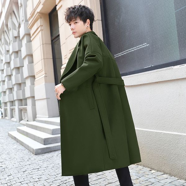 men's wool blends autumn and winter men's trench coat midlength overtheknee woolen coat fashion british style business casual coat, Black
men's wool blends autumn and winter men's trench coat midlength overtheknee woolen coat fashion british style business casual coat, Black