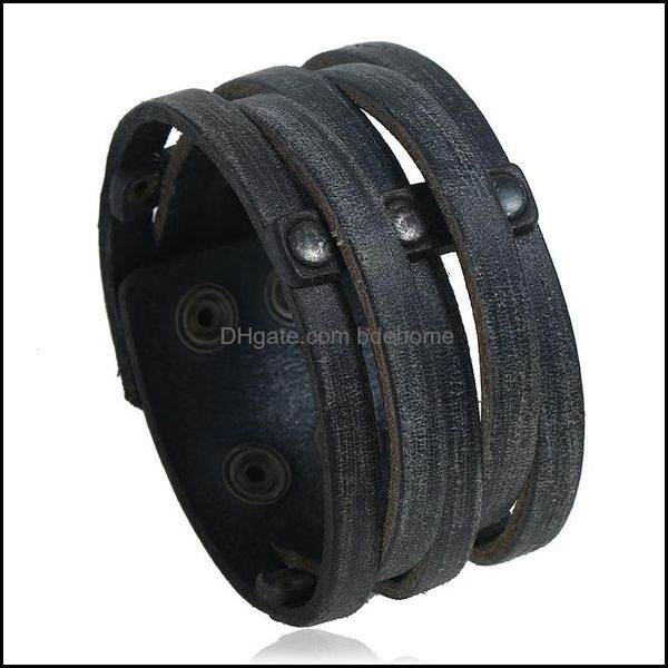 bangle retro mtilayer wrap leather bangle cuff button adjustable bracelet wristand for men women fashion jewelry drop delivery bracel dhtli, Black
bangle retro mtilayer wrap leather bangle cuff button adjustable bracelet wristand for men women fashion jewelry drop delivery bracel dhtli, Black